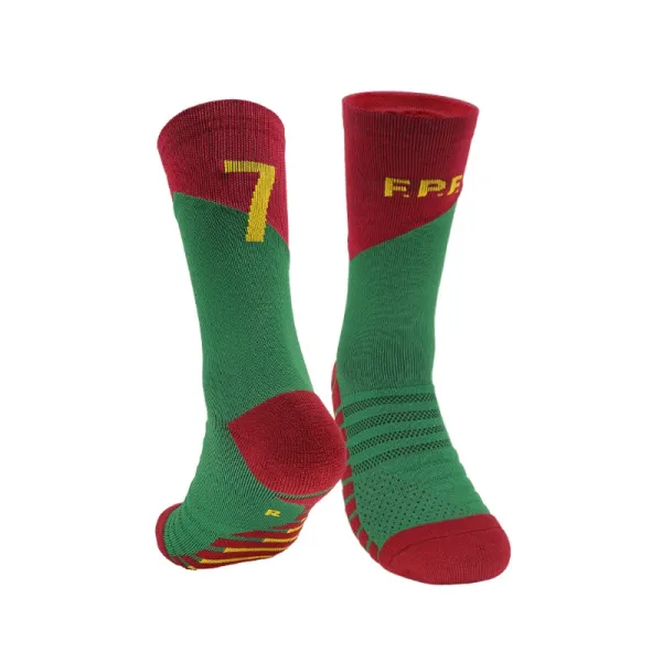 Portugal National Team #7 Socks Red Green Yellow Socks - 1