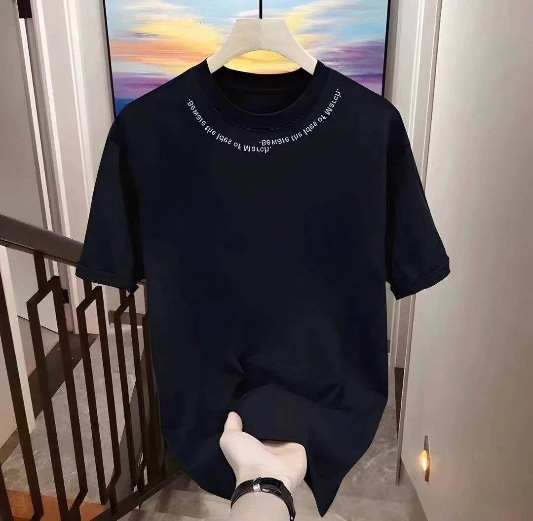 Design Minimalist Script Neckline White T-Shirt - 13