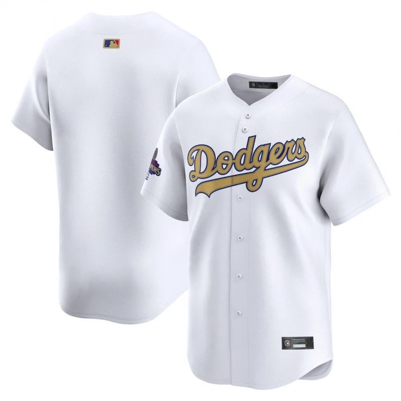 Los Angeles Dodgers White Gold Script Jersey