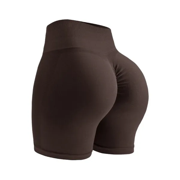 Design High-Waisted Sculpting Shorts Brown - 1