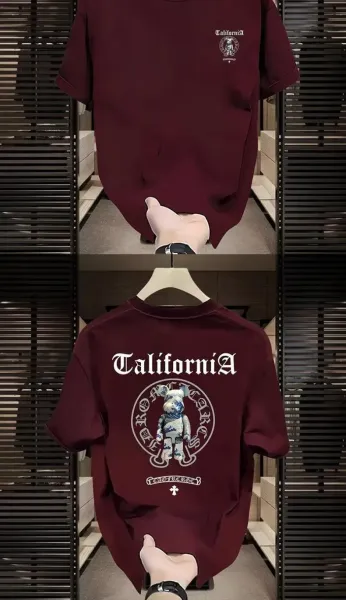 Design YZEE MC California Graphic T-Shirt Burgundy T-Shirts - 5