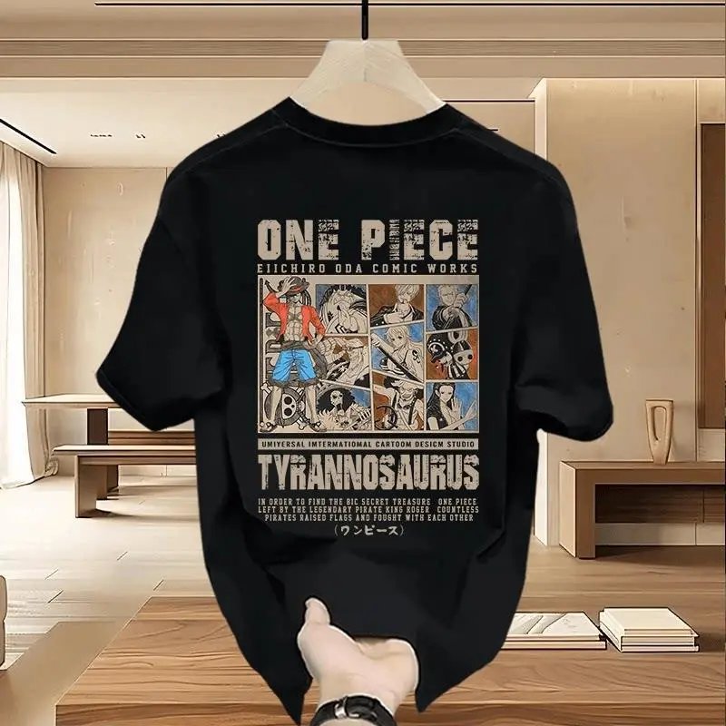 Design One Piece Tyrannosaurus Comic Print White T-Shirt T-Shirts - 2