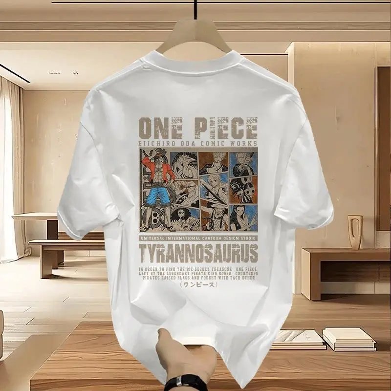 Design One Piece Tyrannosaurus Comic Print White T-Shirt T-Shirts - 9