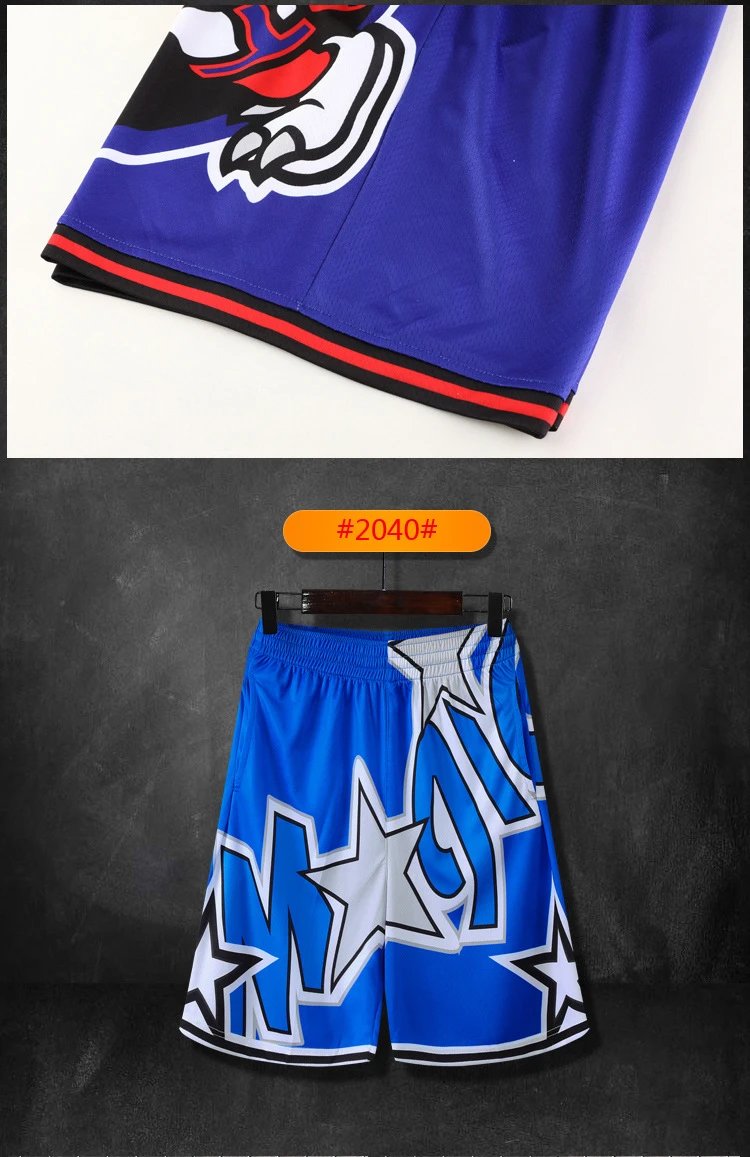 Miami Heat Basketball Shorts Black Red Orange - 8