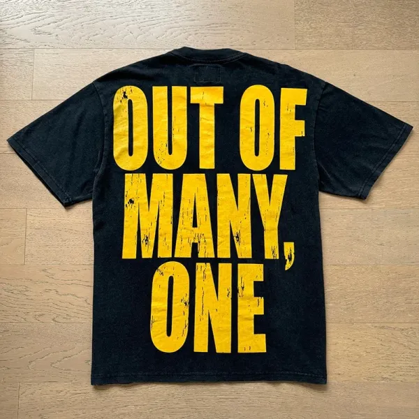 Godspeed Statue of Liberty Sunset Graphic T-Shirt White - 34