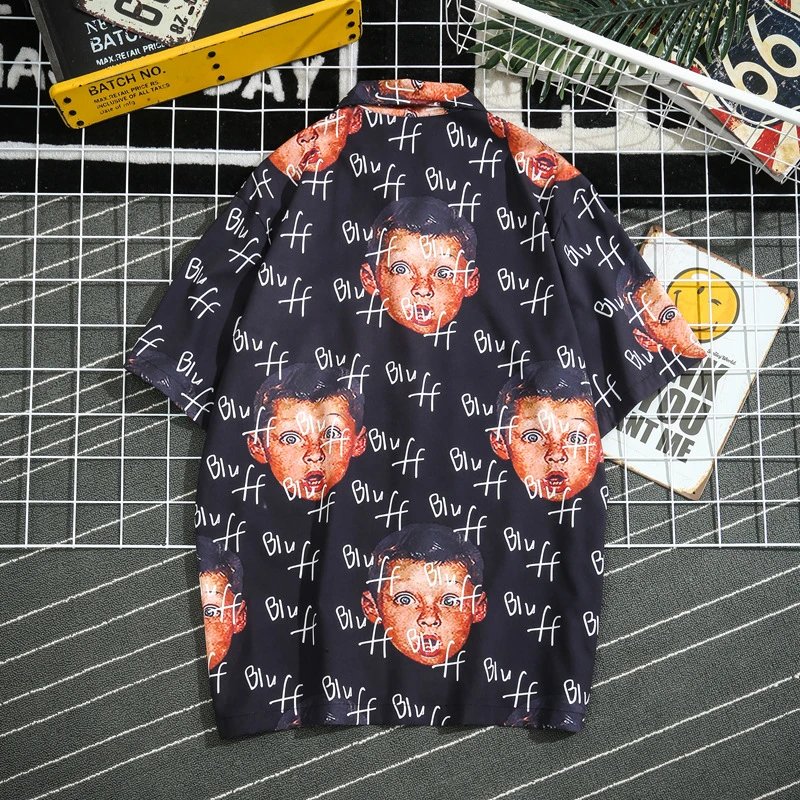 Design Purple Tiger Print Short-Sleeve Button-Up Shirt - 16