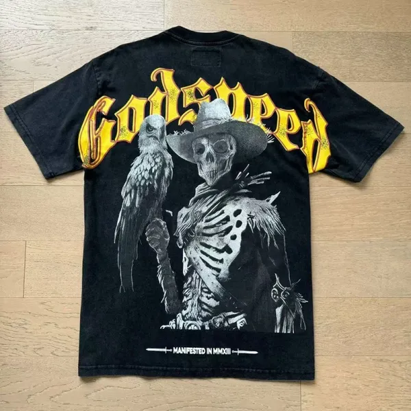 Godspeed Statue of Liberty Sunset Graphic T-Shirt White - 82