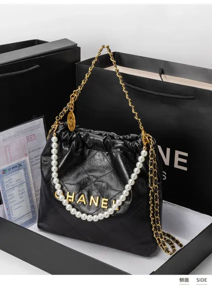 Chanel Drawstring Tote Bag and Pouch in Beige with Gold Hardware Handbags - 18