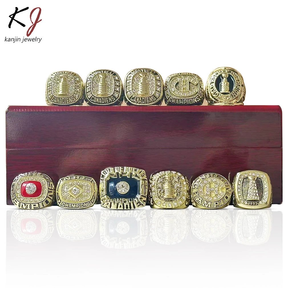 Design Kanjin Jewelry NHL Stanley Cup Championship Rings Collection Gold Tone Enamel Rings Jewelry - 5