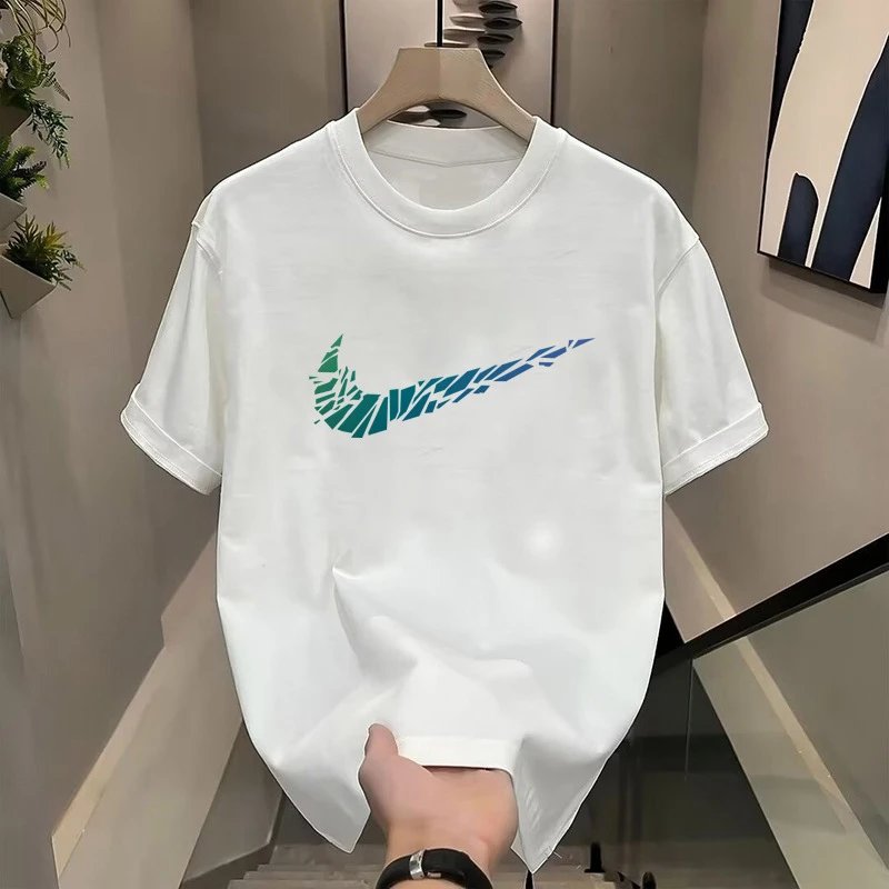 Nike Swoosh Gradient Print White T-Shirt - 8