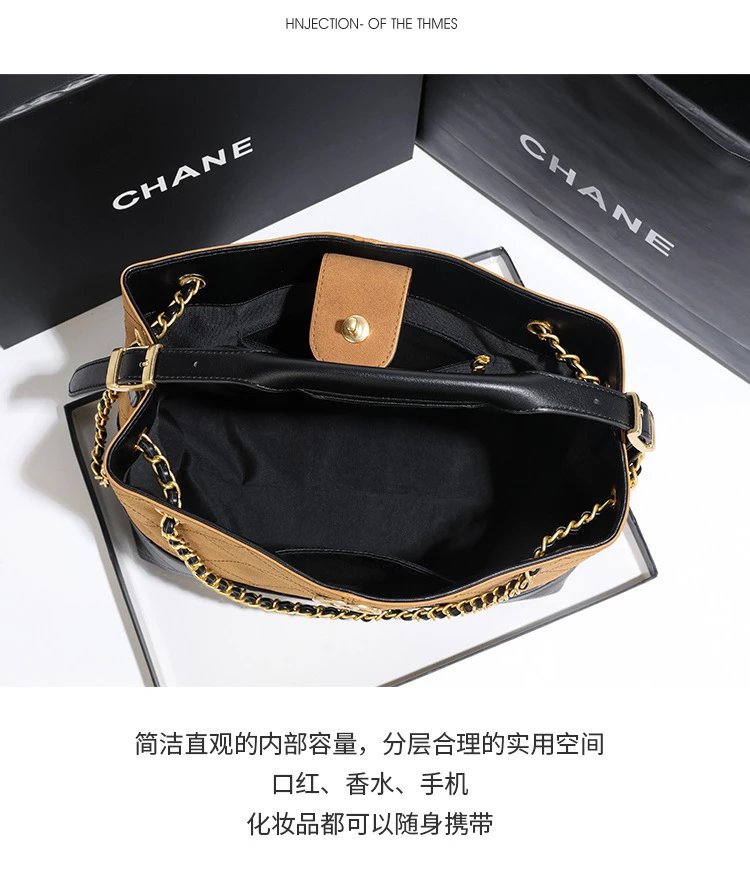 Chanel Gabrielle Hobo Bag Beige and Black Quilted Leather Shoulder Bag - 12