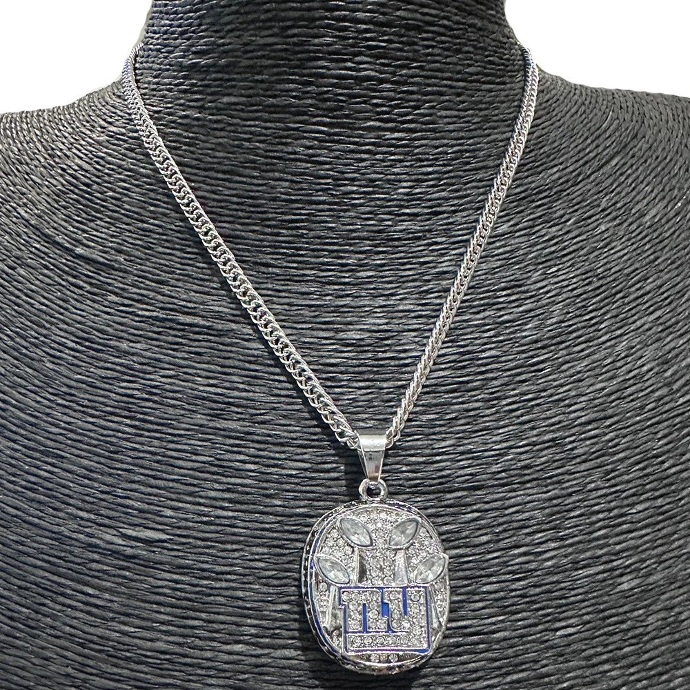 Design New York Giants Super Bowl Championship Pendant Necklaces Set Gold and Silver Chain Jewelry - 2