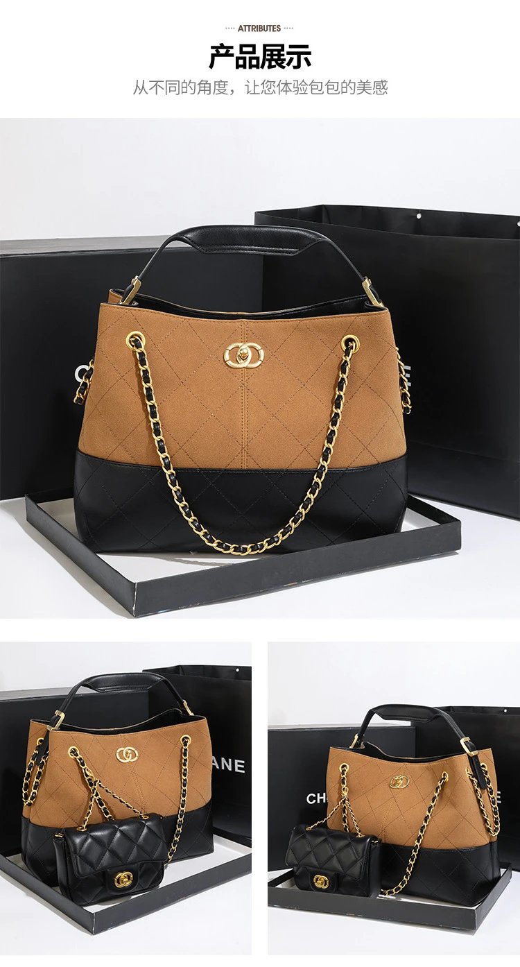 Chanel Gabrielle Hobo Bag Beige and Black Quilted Leather Shoulder Bag - 15