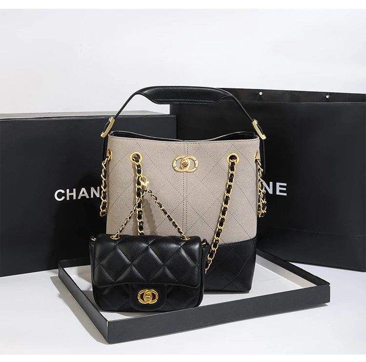 Chanel Gabrielle Hobo Bag Beige and Black Quilted Leather Shoulder Bag - 19