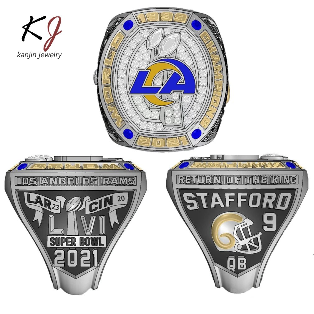 Design Kanjin Jewelry Custom NFL Championship Rings Set Silver Black Gold Jewelry Accessories - 15