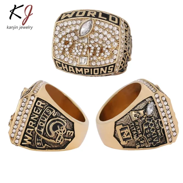 Design Kanjin Jewelry Custom NFL Championship Rings Set Silver Black Gold Jewelry Accessories - 21