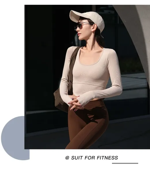 Design Long Sleeve Cropped Top and Track Pants Set in Burgundy - 11