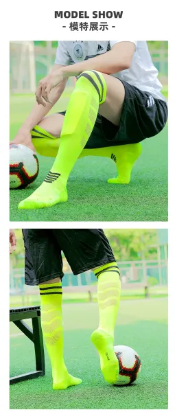 Design Knee-High Sport Socks Blue with White Stripes - 11