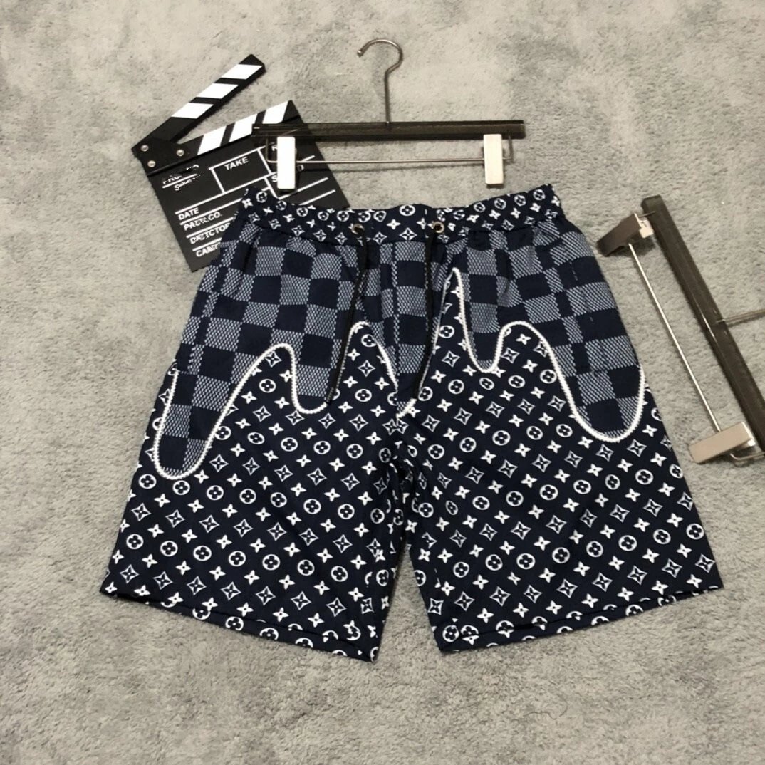 Louis Vuitton Monogram Print Drawstring Shorts White - 3