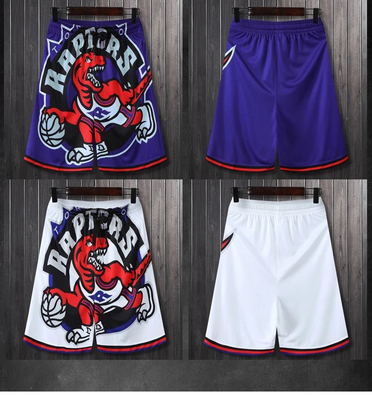 Miami Heat Basketball Shorts Black Red Orange - 6