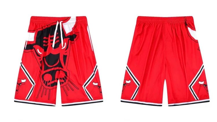 Miami Heat Basketball Shorts Black Red Orange - 17