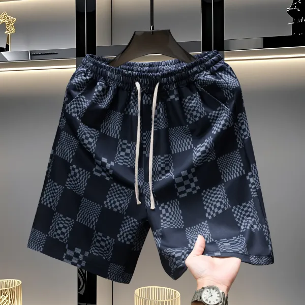 Design Zigzag Pattern Bear Embroidery Shorts Multicolor - 9
