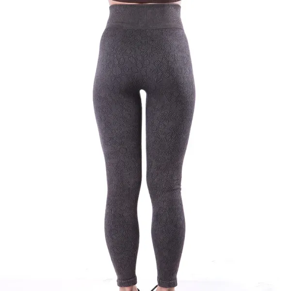 Design Textured High-Waist Leggings Charcoal Gray - 1