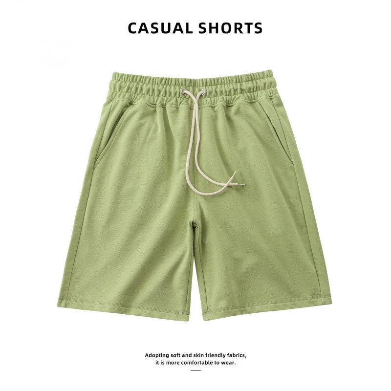 Casual Shorts Light Green Drawstring Waist Shorts