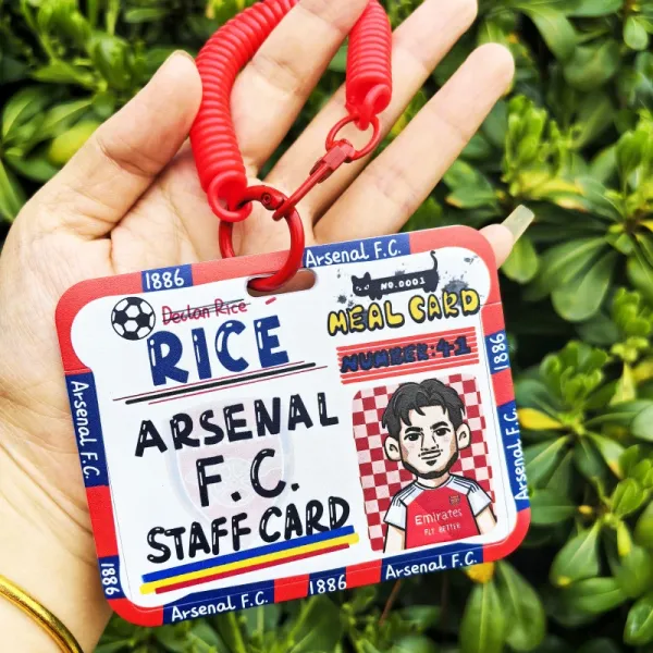 Arsenal FC Rice Staff Card Keychain Red Accessories - 1