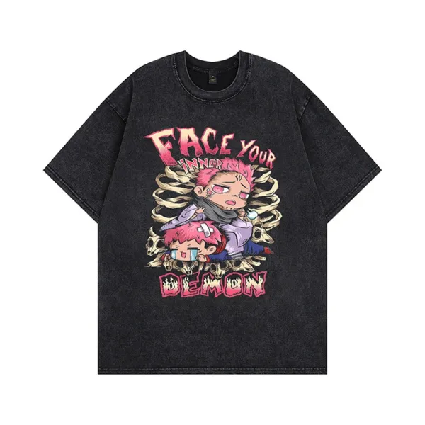 Design Face Your Inner Demon Graphic T-Shirt Black - 1