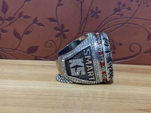 Design Georgia Bulldogs Championship Ring Silver Red Black Crystal Jewelry - 2