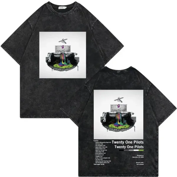 Design Twenty One Pilots Album Art T-Shirt Black T-Shirts - 1