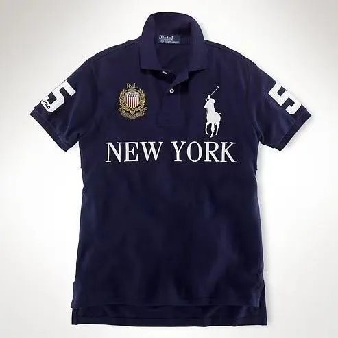 Polo Ralph Lauren London Polo Purple Gold Embroidery Tops Polo - 17