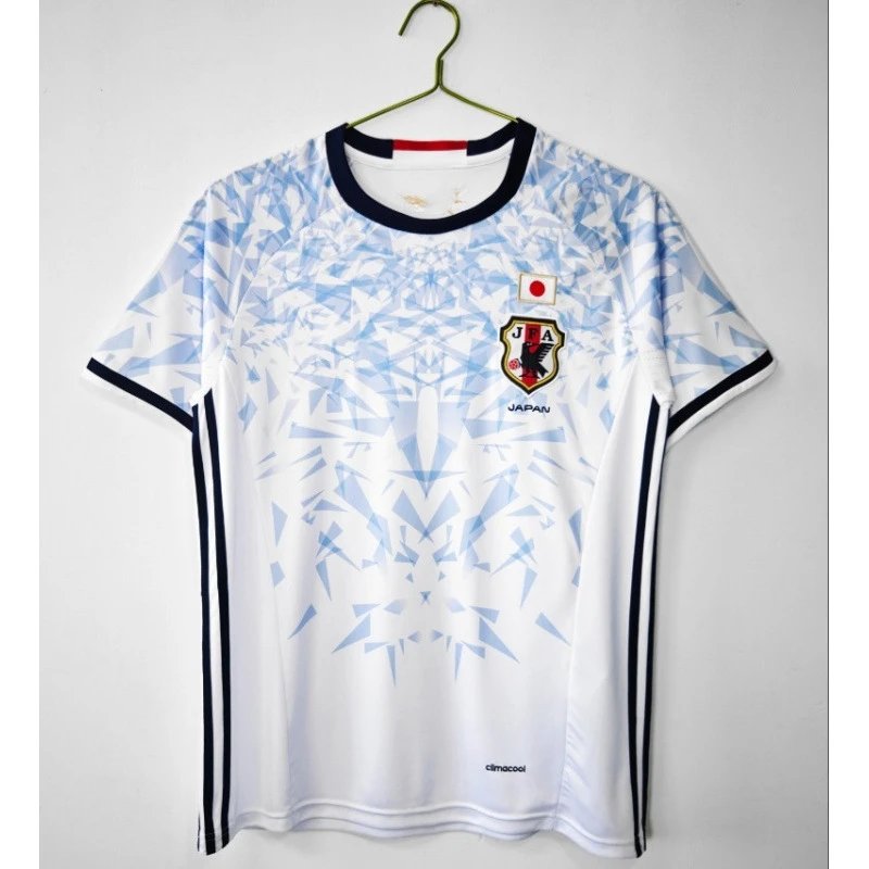 Japan Football Association 2022 Away Jersey White Blue Geometric Print Jersey