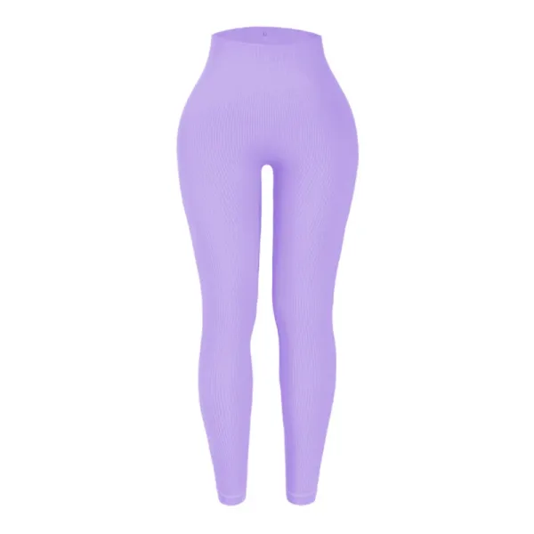 Design Ribbed High-Waisted Leggings Lavender - 1
