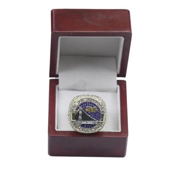 Golden State Warriors 2015 NBA Championship Ring Replica Blue and Silver Jewelry - 11