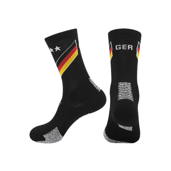 Design Germany National Team Socks Black with Flag and Stars Socks - 1