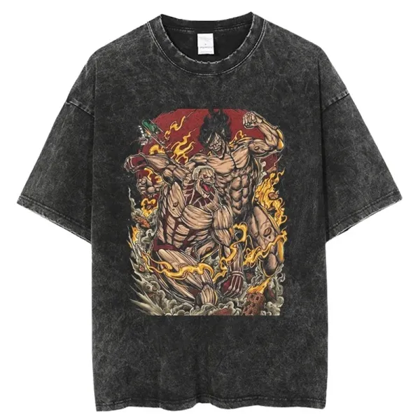 Design Attack Titan Graphic Acid Wash T-Shirt - 1