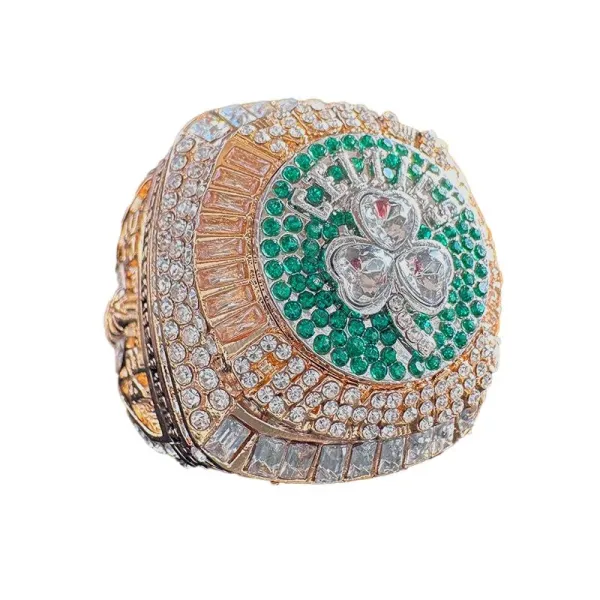 Design Custom Championship Ring Set with Shamrock Motif and Engraved Years Rings Jewelry - 2
