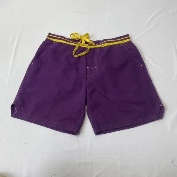 Design Striped Swim Trunks Rust and White Shorts Swimwear - 6