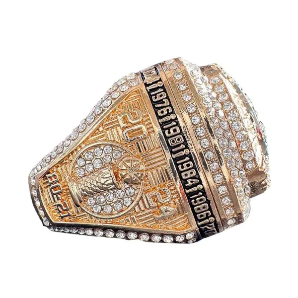 Design Custom Championship Ring Set with Shamrock Motif and Engraved Years Rings Jewelry - 6