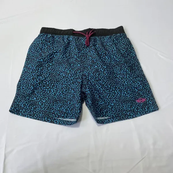 Design Striped Swim Trunks Rust and White Shorts Swimwear - 13