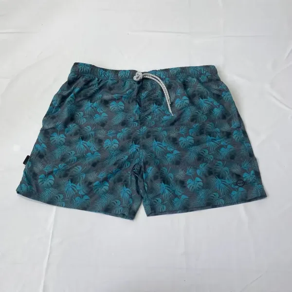 Design Striped Swim Trunks Rust and White Shorts Swimwear - 11