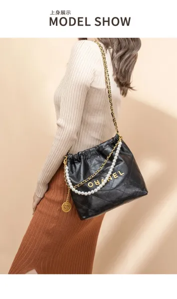 Chanel Drawstring Tote Bag and Pouch in Beige with Gold Hardware Handbags - 12