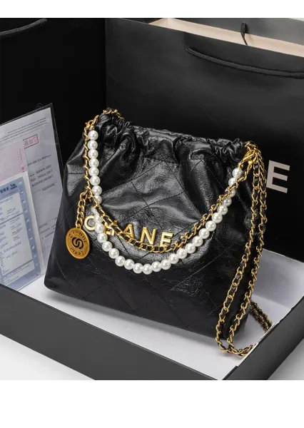 Chanel Drawstring Tote Bag and Pouch in Beige with Gold Hardware Handbags - 17