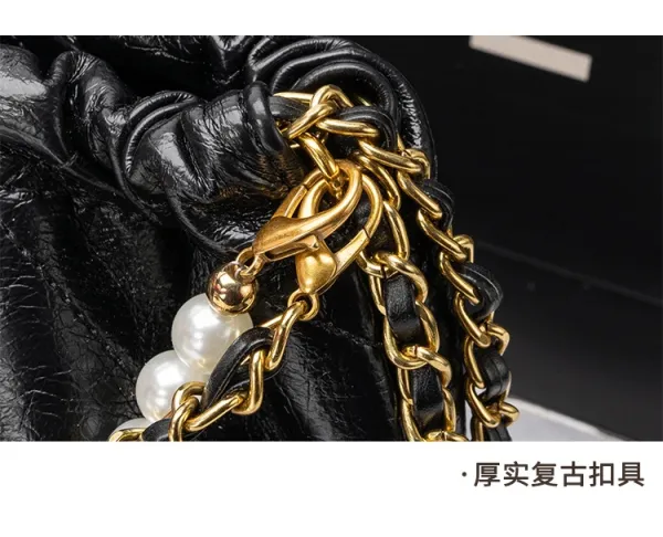 Chanel Drawstring Tote Bag and Pouch in Beige with Gold Hardware Handbags - 25