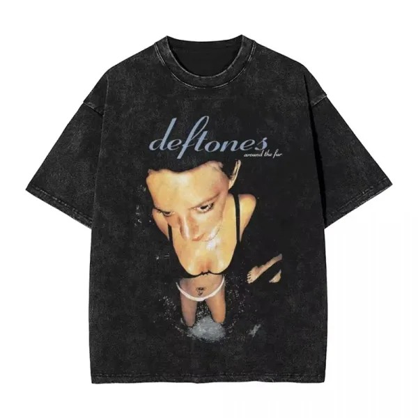 Design Deftones Around the Fur Graphic T-Shirt Black T-Shirts - 1