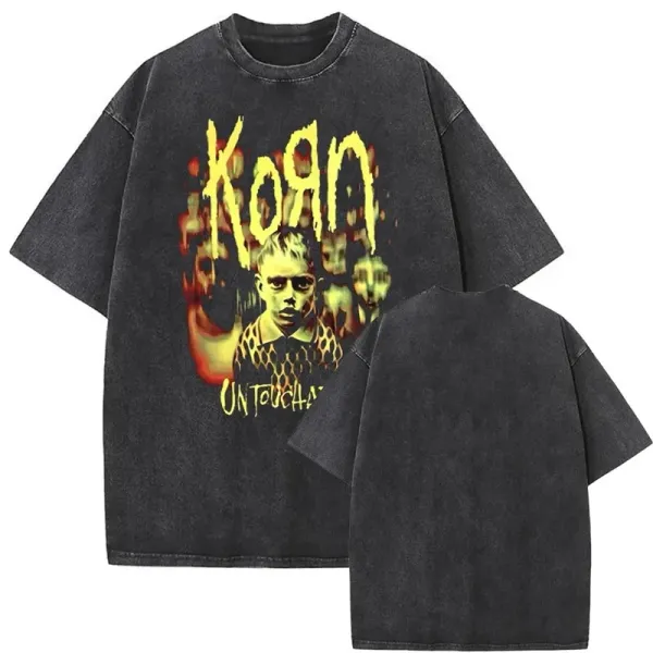 Design Korn Untouchables Graphic Oversized T-Shirt Black T-Shirts - 1