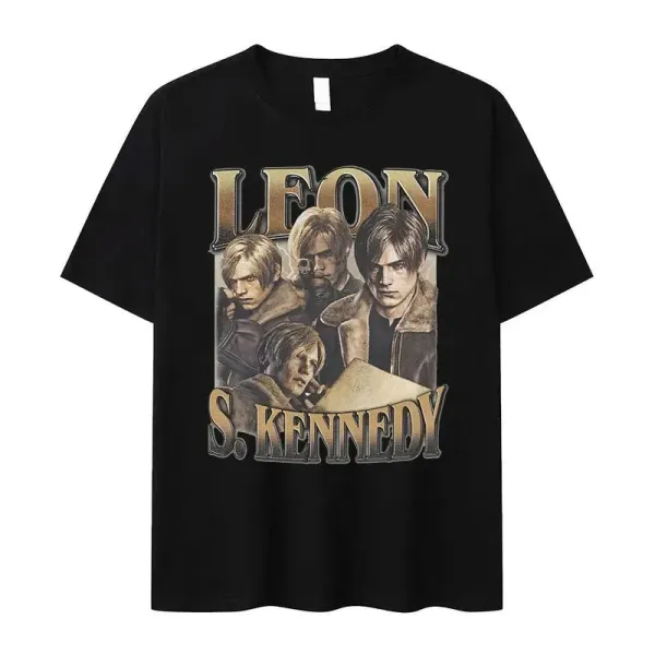 Design Leon S. Kennedy Graphic Print White T-Shirt - 3