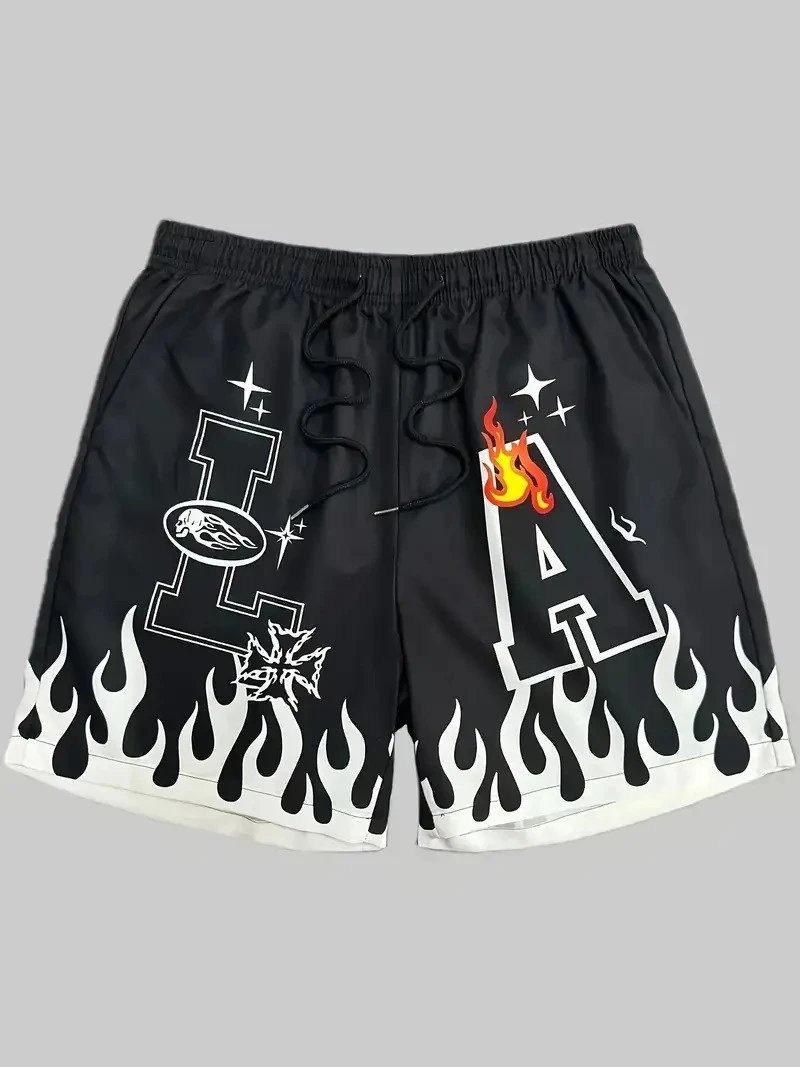Design Caravaggio Print Black Shorts - 7